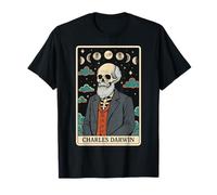 Charles Darwin Teoría de la Evolución Esqueleto Tarot Card Witchy Camiseta
