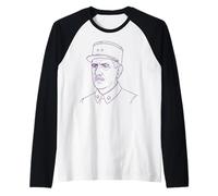 Charles de Gaulle Dibujo Camiseta Manga Raglan