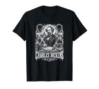 Charles Dickens Niebla De La Ciudad Leyenda Literaria Camiseta gráfica económica, Hombre, Negro, L