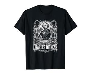Charles Dickens Niebla De La Ciudad Leyenda Literaria Camiseta gráfica económica, Hombre, Negro, L