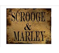 Charles Dickens Scrooge Christmas Carol - Letrero de metal vintage para el hogar, 8 x 12 pulgadas