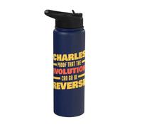 Charles Evolution puede ir al revés diciendo Charles divertido Stainless Steel Insulated Water Bottle