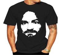 Charles Manson - Camiseta para hombre, color negro y negro, Negro, 3XL