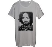 Charles Manson Mugshot - Camiseta para hombre, color gris, gris, XXL