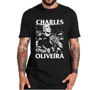 Charles Oliveira Fighter T-Shirt Funny Design Fans Tshirts Summer Soft Casual T Shirts Streetwear Harajuku Graphic t Shirts Black XXL