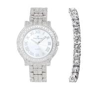 CHARLES RAYMOND Reloj de lujo para mujer con diamantes de cristal, un verdadero testamento para la belleza brillante y el glamour atemporal - L0504 LA, L0504 Classic SLV - T