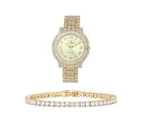 CHARLES RAYMOND Reloj de lujo para mujer con diamantes de cristal, un verdadero testamento para la belleza brillante y el glamour atemporal - L0504 LA, L0504 Classic GLD - T