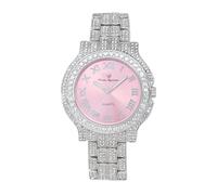 CHARLES RAYMOND Reloj de lujo para mujer con diamantes de cristal, un verdadero testamento para la belleza brillante y el glamour atemporal - L0504 LA, L0504 SLV-Rosa