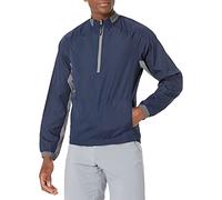 Charles River Apparel Bunker-Camisa Cortavientos Ligera con Cremallera de un Cuarto Chaqueta, Azul/Gris, XL para Hombre