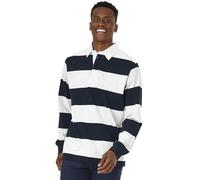 Charles River Apparel Camisa clásica de Rugby para Hombre, Azul Marino/Blanco, Small