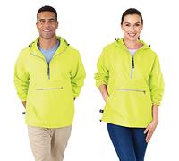 Charles River Apparel Pack-n-go Windbreaker Pullover Hooded Jacket Chaqueta Cortavientos, Neon Yellow, L Unisex Adulto