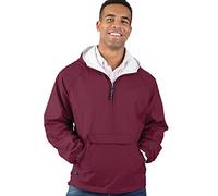 Charles River Apparel Unisex-Adult's Classic Solid Windbreaker Pullover, Maroon, XXL