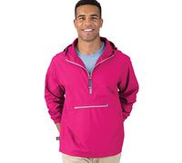 Charles River Pack-n-go - Sudadera resistente al viento y al agua (tallas regulares y ext), Rosa encendido, Large