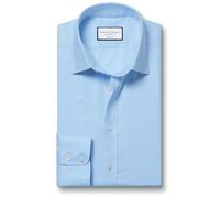 Charles Tyrwhitt Camisa Azul Celeste de Sarga Extra Slim fit sin Plancha
