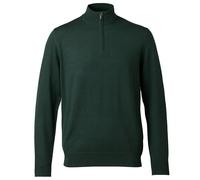 Charles Tyrwhitt - Jersey de Lana Merino Verde Bosque con Cremallera de 1/4, Lavable a máquina y regulador de Temperatura, para Uso Inteligente e Informal, Verde (Forest Green), XL