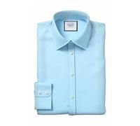 Charles Tyrwhitt Teal Extra Slim Fit Classic Collar Egyptian Cotton Herringbo Talla: 17.5"-36"-Sing | Camisas de Trabajo Outlet | Hombre