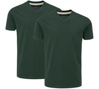 Charles Wilson Paquete 2 Camisetas Cuello Pico Lisas (S, Dark Green (1024))