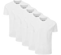 Charles Wilson Paquete 5 Camisetas Cuello Redondo Lisas (Large, Blanco)