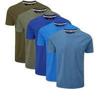 Charles Wilson Paquete 5 Camisetas Cuello Redondo Lisas (M, Horizon)