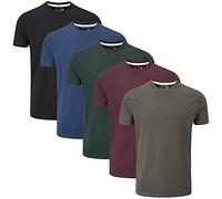 Charles Wilson Paquete 5 Camisetas Cuello Redondo Lisas (X-Large, Dark Essentials)