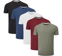 Charles Wilson Paquete 5 Camisetas Cuello Redondo Lisas (X-Large, Essentials)