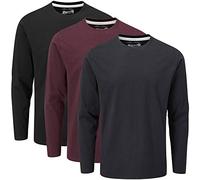 Charles Wilson Paquete de 3 Camisetas de Manga Larga Lisa con Cuello Redondo (XL, Dark Essentials 21 (0822))