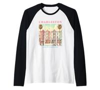 Charleston Carolina del Sur vibrante encanto arquitectura Camiseta Manga Raglan