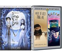 Charlie and the Chocolate Factory Tim Burton & Where the Wild Things Are + Corpse Bride DVD Set / Classic Family Movie Bundle Triple Feature