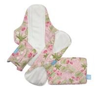 Charlie Banana Compresas Reutilizables Super Pack de 3 con Bolsa | Compresas Menstruales Lavables para Absorción Alta | Pink Forest