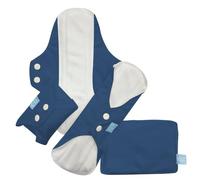 Charlie Banana Compresas Reutilizables Super Pack de 3 con Bolsa | Compresas Menstruales Lavables para Absorción Alta | Azul Oscuro