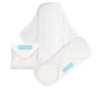 Charlie Banana Compresas Reutilizables Super Pack de 3 con Bolsa | Compresas Menstruales Lavables para Absorción Alta | Blancas
