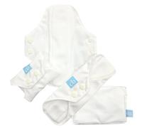 Charlie Banana Reusable and Washable Feminine Pads, Regular Absorbency, White, 3-Pack