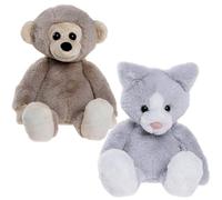 Charlie Bears, Set de Dos Peluches de la Serie Bear&Me: Mono Cheeky y Gato Puddy - Peluches Ideales para niños (B)