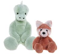 Charlie Bears, Set de Dos Peluches de la Serie Bear&Me: Panda Ronnie y estegosaurio Stevie - Peluches Ideales para niños (D)