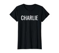 Charlie Camiseta gráfica económica, Mujer, Negro, XS