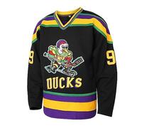 Charlie Conway 96 Mighty Ducks Jersey cosido de hockey de película para hombre, verde, S-3XL, 99 Adam Banks Negro, Medium