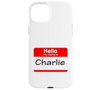 Charlie, Hola, me llamo Etiqueta, Placa Carcasa para iPhone 15 Plus