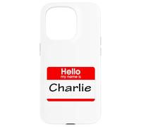 Charlie, Hola, me llamo Etiqueta, Placa Carcasa para iPhone 15 Pro