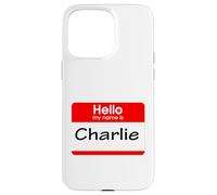 Charlie, Hola, me llamo Etiqueta, Placa Carcasa para iPhone 15 Pro MAX