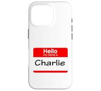 Charlie, Hola, me llamo Etiqueta, Placa Carcasa para iPhone 16 Pro