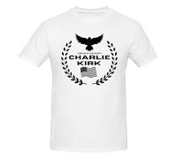 Charlie Kirk Forever In Our Hearts Camiseta de Manga Corta con Cuello Redondo Forever In Our Hearts de Charlie Kirk para Hombre