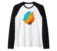 Charlie Parker Pájaro Multicolor Con Saxofón Camiseta Manga Raglan