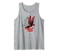 Charlie Parker pájaro rojo y negro con saxofón Camiseta sin Mangas