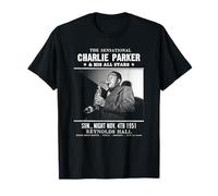 Charlie Parker Reynolds Hall Filadelfia 1951 Escala de Grises Camiseta