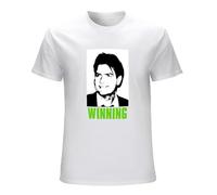 Charlie Sheen Winning Picture Image Mens Women T Shirt 100% Cotton T-Shirt WhiteL