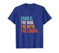 Charlie The Man The Myth The Legend Nombre Charlie Camiseta, Hombre, Azul Real, M