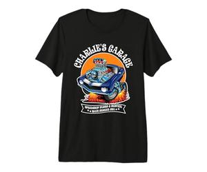 Charlie's Garage Hotrod Diseño de Coche para el Nombre Charlie Camiseta Premium