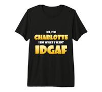 Charlotte Costume Idgaf Meme Funny Char Costume Charlottes Camiseta Premium