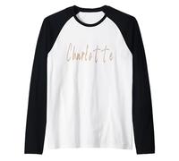 Charlotte North Carolina Diseño Elegante Vintage Camiseta Manga Raglan
