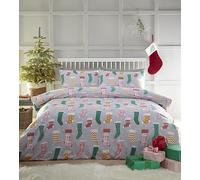 Charlotte Thomas Juego de Funda de edredón con Medias de Navidad, Multicolor, Juego de Ropa de Cama Doble